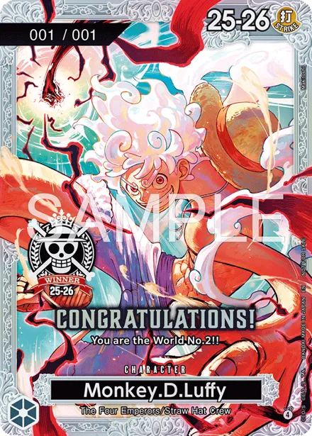 Monkey D. Luffy WF-CS25, carte Championship One Piece TCG